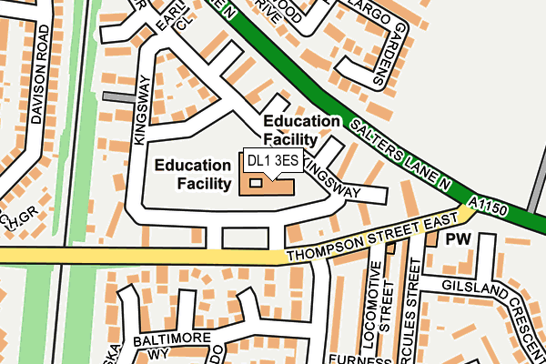 DL1 3ES map - OS OpenMap – Local (Ordnance Survey)