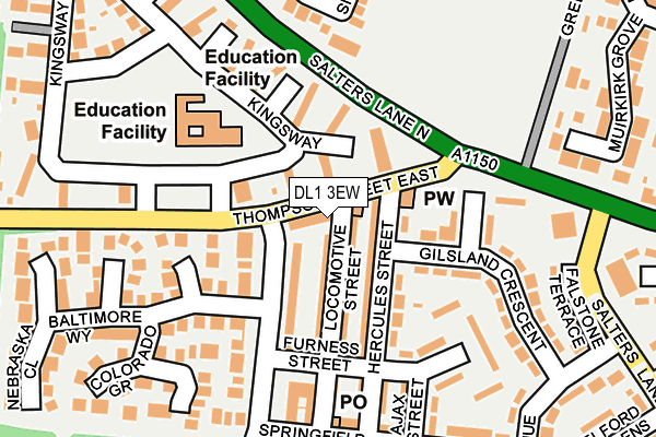 DL1 3EW map - OS OpenMap – Local (Ordnance Survey)