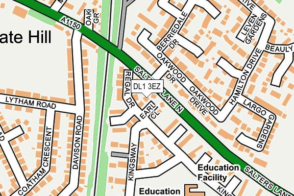 DL1 3EZ map - OS OpenMap – Local (Ordnance Survey)