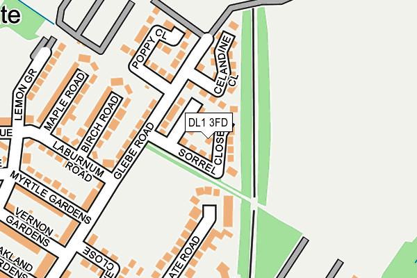 DL1 3FD map - OS OpenMap – Local (Ordnance Survey)