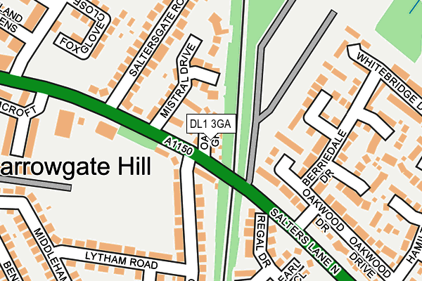 DL1 3GA map - OS OpenMap – Local (Ordnance Survey)