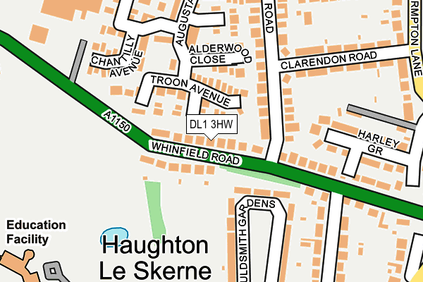 DL1 3HW map - OS OpenMap – Local (Ordnance Survey)