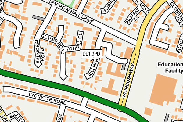 DL1 3PD map - OS OpenMap – Local (Ordnance Survey)