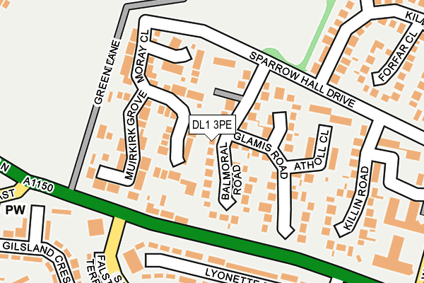 DL1 3PE map - OS OpenMap – Local (Ordnance Survey)
