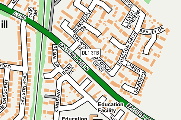 DL1 3TB map - OS OpenMap – Local (Ordnance Survey)