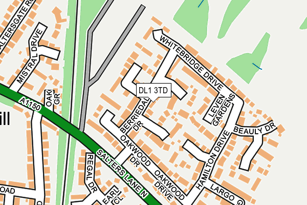 DL1 3TD map - OS OpenMap – Local (Ordnance Survey)