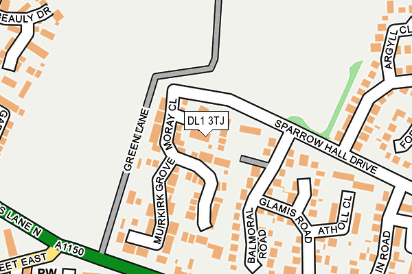 DL1 3TJ map - OS OpenMap – Local (Ordnance Survey)