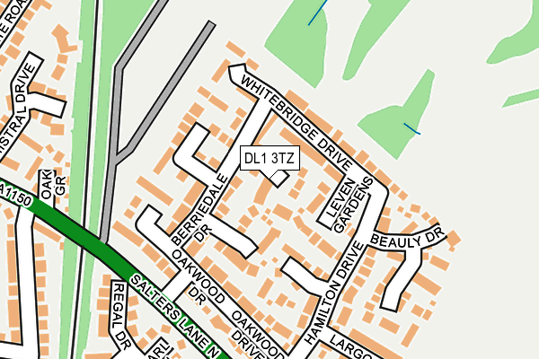 DL1 3TZ map - OS OpenMap – Local (Ordnance Survey)