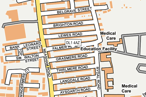 DL1 4AZ map - OS OpenMap – Local (Ordnance Survey)