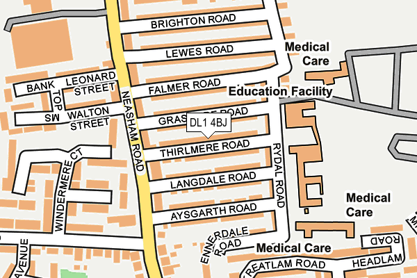 DL1 4BJ map - OS OpenMap – Local (Ordnance Survey)