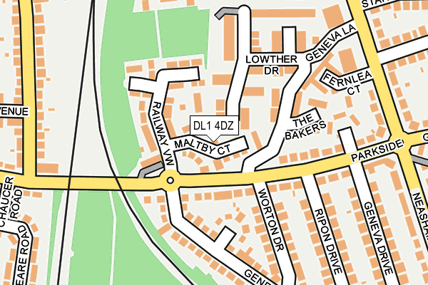 DL1 4DZ map - OS OpenMap – Local (Ordnance Survey)