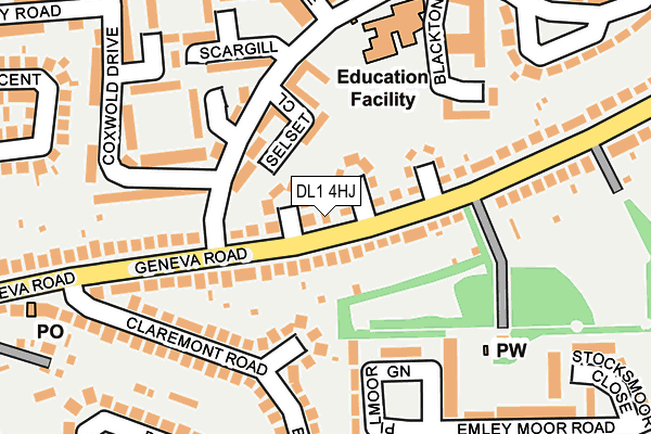 DL1 4HJ map - OS OpenMap – Local (Ordnance Survey)
