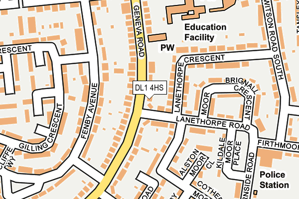 DL1 4HS map - OS OpenMap – Local (Ordnance Survey)