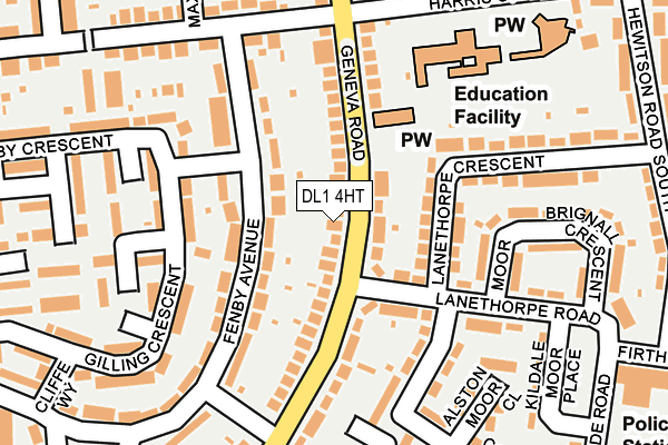 DL1 4HT map - OS OpenMap – Local (Ordnance Survey)