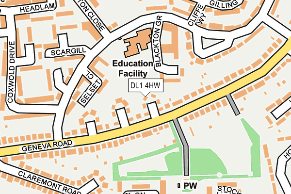 DL1 4HW map - OS OpenMap – Local (Ordnance Survey)
