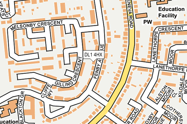 DL1 4HX map - OS OpenMap – Local (Ordnance Survey)