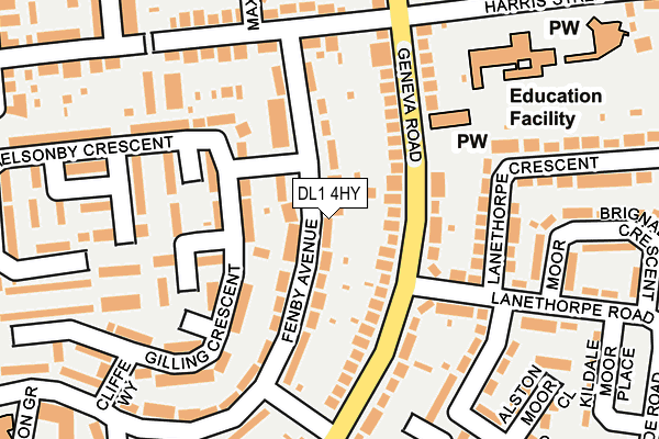 DL1 4HY map - OS OpenMap – Local (Ordnance Survey)