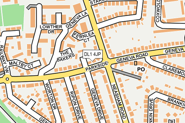 DL1 4JP map - OS OpenMap – Local (Ordnance Survey)