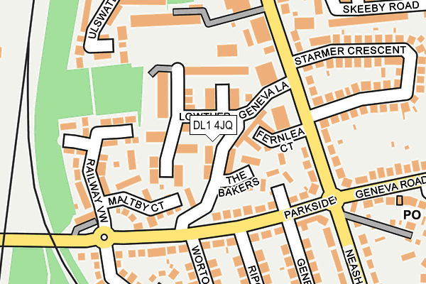 DL1 4JQ map - OS OpenMap – Local (Ordnance Survey)