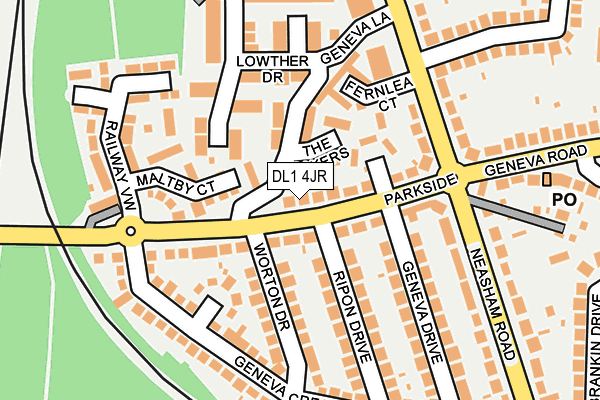 DL1 4JR map - OS OpenMap – Local (Ordnance Survey)