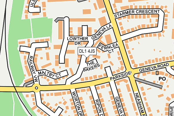 DL1 4JS map - OS OpenMap – Local (Ordnance Survey)