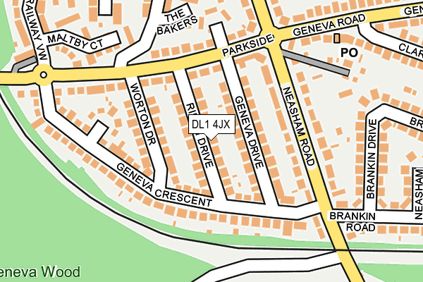 DL1 4JX map - OS OpenMap – Local (Ordnance Survey)