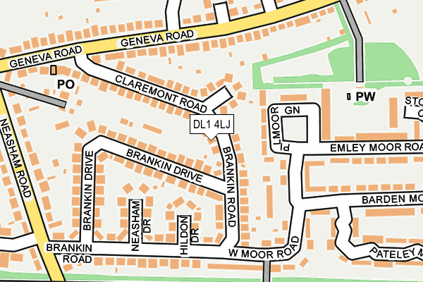 DL1 4LJ map - OS OpenMap – Local (Ordnance Survey)