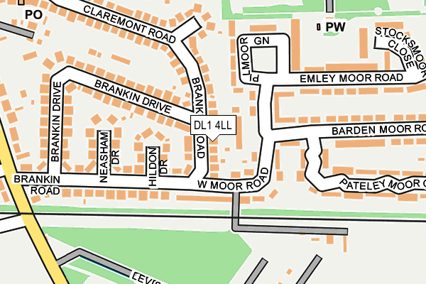 DL1 4LL map - OS OpenMap – Local (Ordnance Survey)