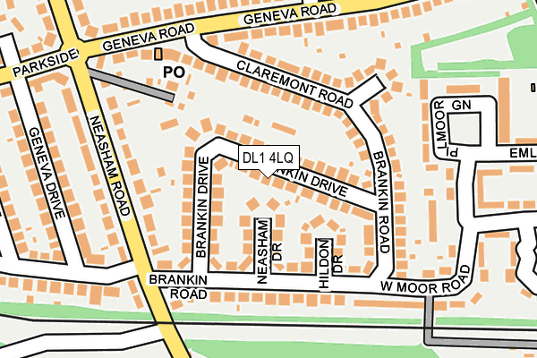 DL1 4LQ map - OS OpenMap – Local (Ordnance Survey)