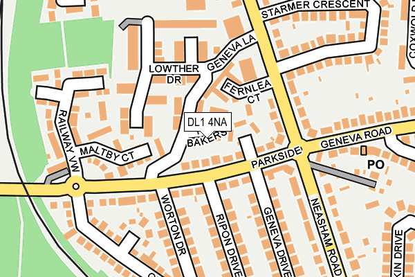 DL1 4NA map - OS OpenMap – Local (Ordnance Survey)