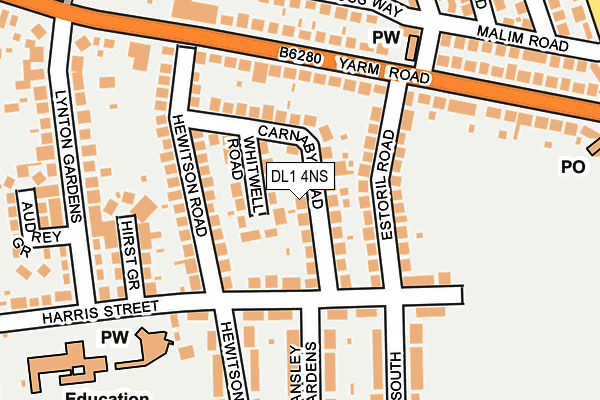 DL1 4NS map - OS OpenMap – Local (Ordnance Survey)