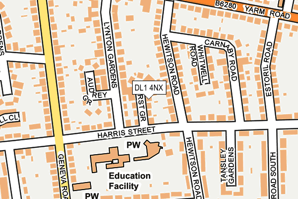 DL1 4NX map - OS OpenMap – Local (Ordnance Survey)