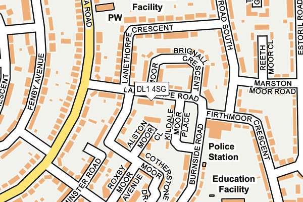 DL1 4SG map - OS OpenMap – Local (Ordnance Survey)