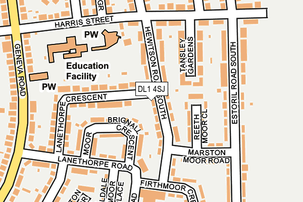 DL1 4SJ map - OS OpenMap – Local (Ordnance Survey)