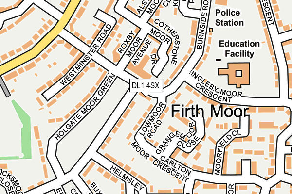 DL1 4SX map - OS OpenMap – Local (Ordnance Survey)