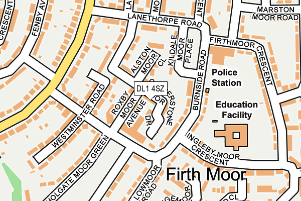 DL1 4SZ map - OS OpenMap – Local (Ordnance Survey)