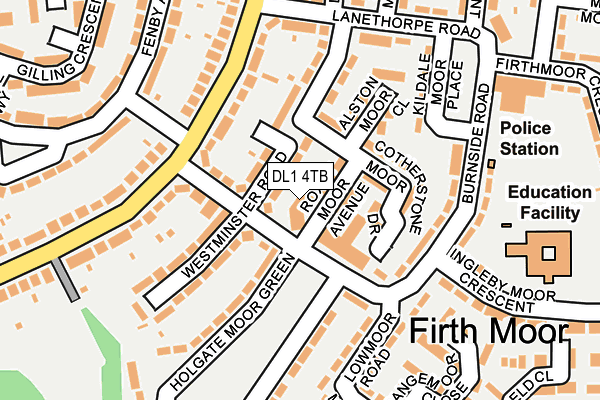 DL1 4TB map - OS OpenMap – Local (Ordnance Survey)