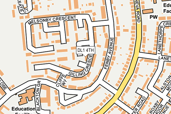 DL1 4TH map - OS OpenMap – Local (Ordnance Survey)