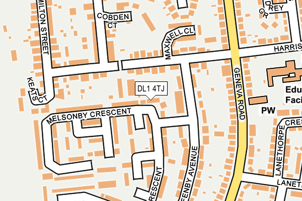 DL1 4TJ map - OS OpenMap – Local (Ordnance Survey)