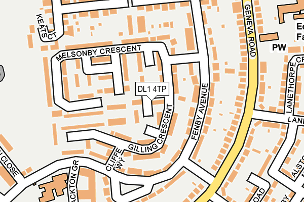 DL1 4TP map - OS OpenMap – Local (Ordnance Survey)