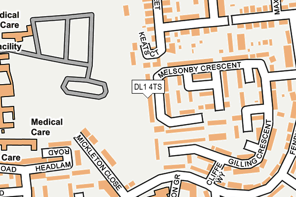 DL1 4TS map - OS OpenMap – Local (Ordnance Survey)