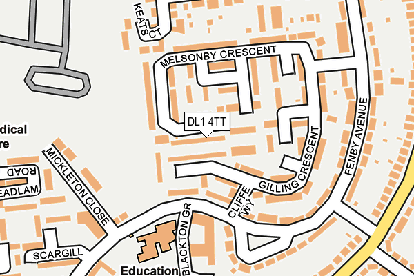 DL1 4TT map - OS OpenMap – Local (Ordnance Survey)