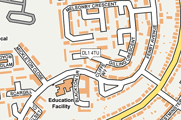 DL1 4TU map - OS OpenMap – Local (Ordnance Survey)