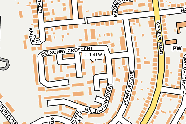 DL1 4TW map - OS OpenMap – Local (Ordnance Survey)