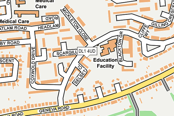 DL1 4UD map - OS OpenMap – Local (Ordnance Survey)