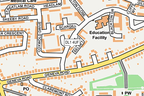 DL1 4UF map - OS OpenMap – Local (Ordnance Survey)