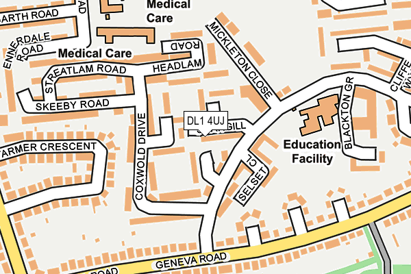 DL1 4UJ map - OS OpenMap – Local (Ordnance Survey)