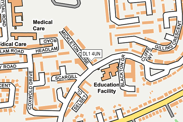 DL1 4UN map - OS OpenMap – Local (Ordnance Survey)