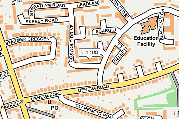 DL1 4UQ map - OS OpenMap – Local (Ordnance Survey)