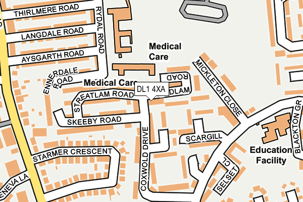 DL1 4XA map - OS OpenMap – Local (Ordnance Survey)